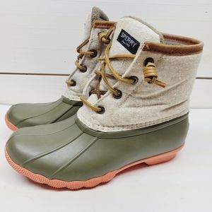 Womens Sperry Topsider Boots Waterproof Rubber Size 6